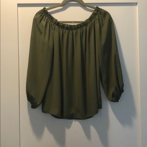 Olive green off the shoulder top